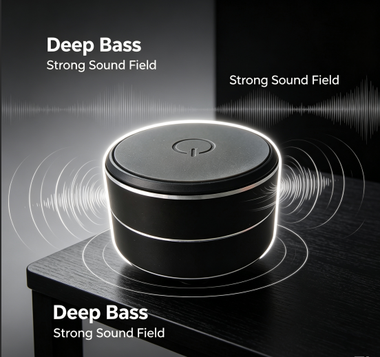 Bone Conduction Bluetooth Speaker, Coin‑Sized Ultra‑Portable Mini Vibration Sound Box