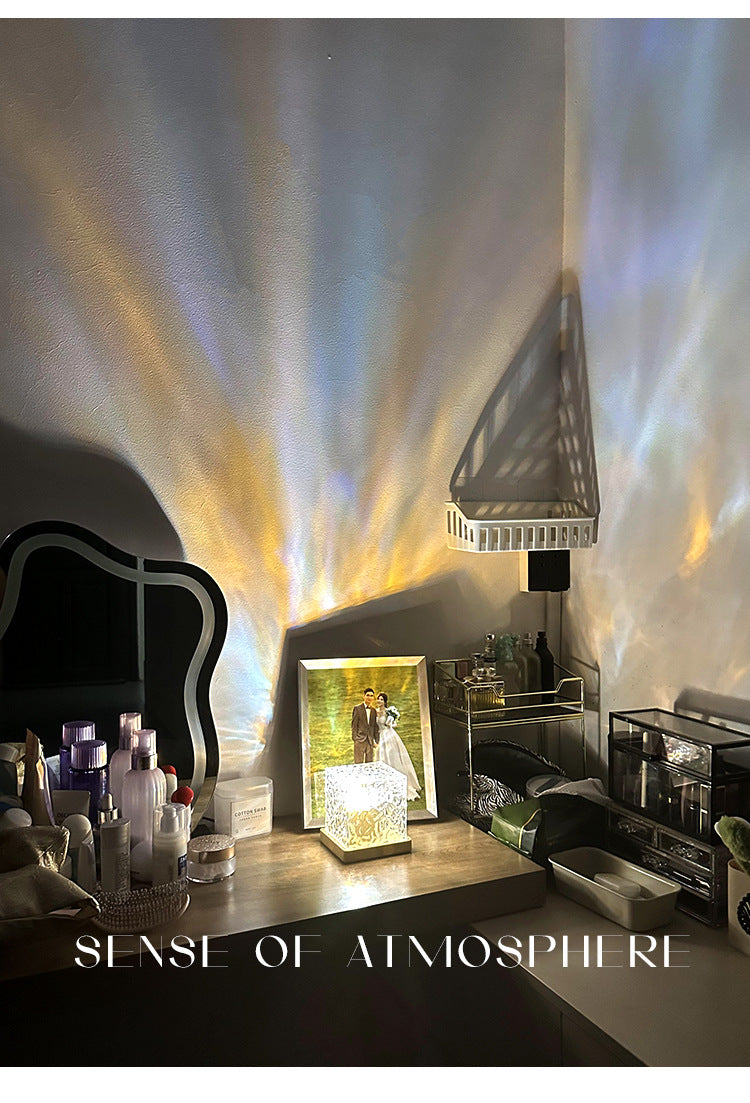 Bedside Flame Atmosphere Lamp, Romantic Gift Starry Sky Projection Night Light