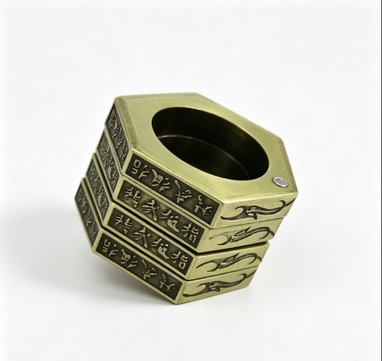 Deformed Retro Antique Four‑Finger Ring, Fun Statement Ring