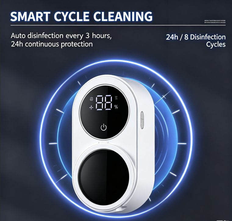 Mini Smart Double‑Person Ultraviolet Toothbrush Holder, Automatic Wall‑Mounted Toothbrush Sterilizer for Home