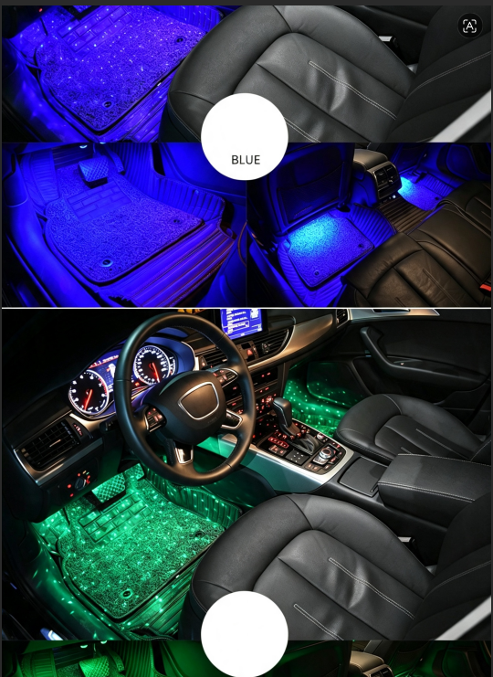 Wireless USB Car Floor LED Atmosphere Light, Sound Activated Interior Decor Lamp