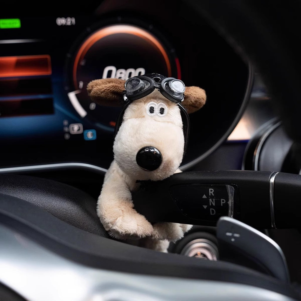 Cute Plush Dog Doll Car Dashboard Decor, Adorable Auto Interior Ornament