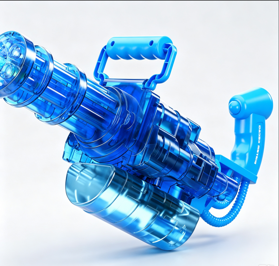 Electric Gatling Water Gun Toy for Kids, Water Blaster with Flame‑Effect Light