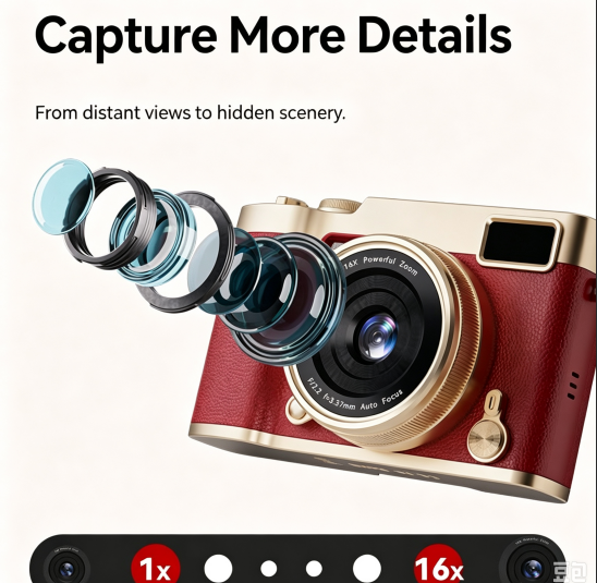 Student Retro CCD‑Style Digital Camera, Flip Screen High‑Definition Photo & Video Recording Compact Campus Vlog Camera