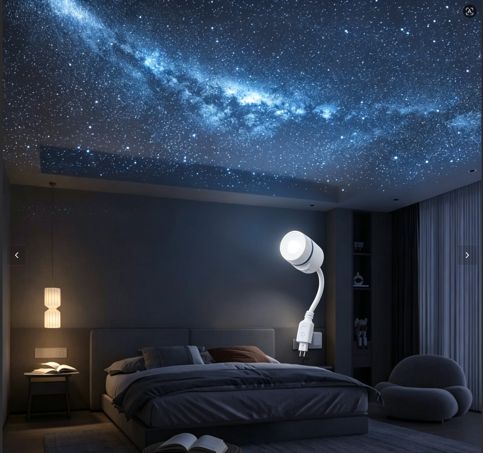 Mini Projector Night Light, Star Sky Projection Lamp, Eye‑Friendly Bedroom Ambient Light for Sleeping