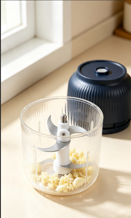 Mini Electric Garlic Masher, Household Garlic Mincer Meat Vegetable Crusher
