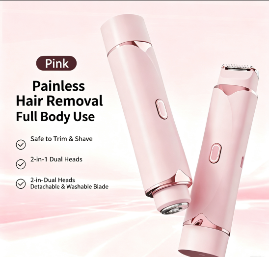 Women Electric Hair Remover, Dual‑Head Shaver