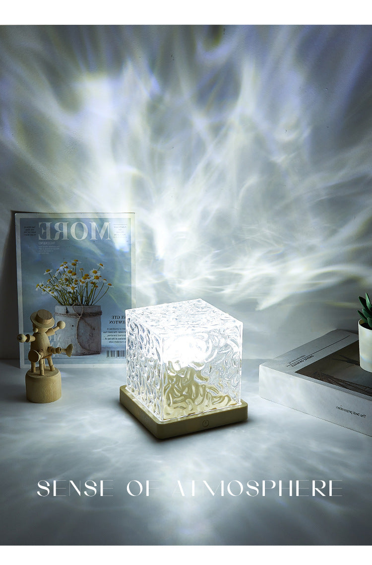 Bedside Flame Atmosphere Lamp, Romantic Gift Starry Sky Projection Night Light