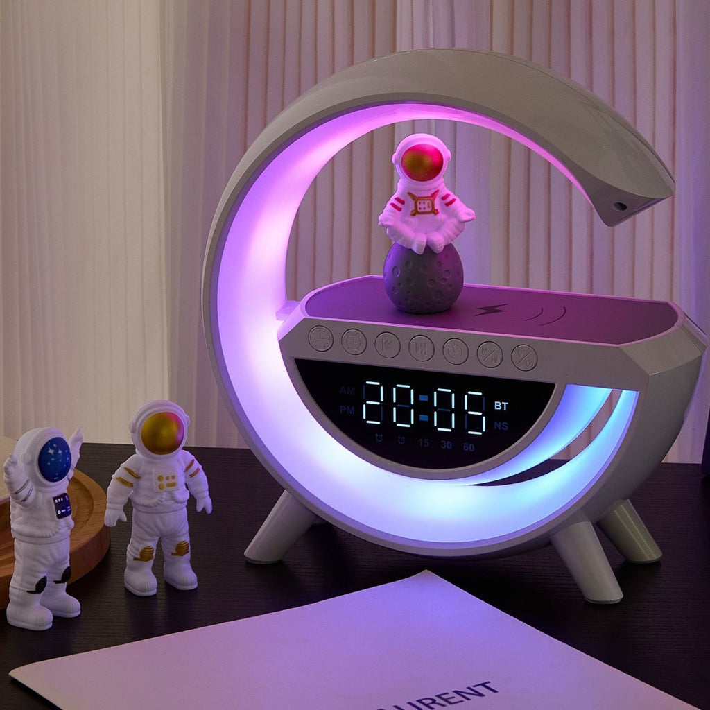 Multi‑Function Desk Lamp, Power Bank Bluetooth Speaker Alarm Clock Ambient Night Light