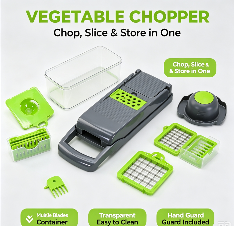 Multi‑function Vegetable Cutter, Kitchen Slicer Chopper Shredder for Home Cooking