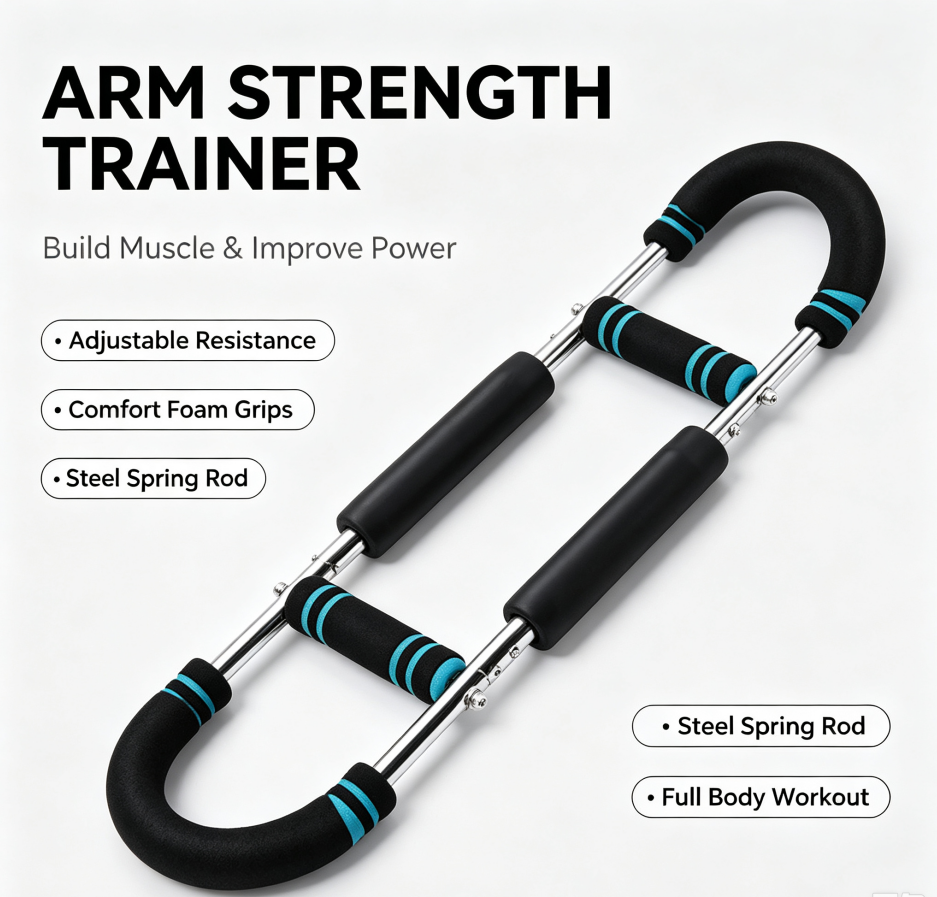 Adjustable U‑Shaped Arm Exerciser, Multi‑Function Spring Chest & Arm Workout Trainer for Men