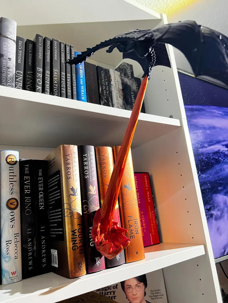 Dragon Flame Book Nook, Stress Relief Toy, Bookshelf Decor Ornament