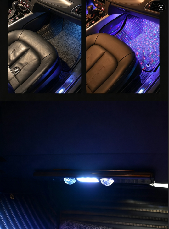 Wireless USB Car Floor LED Atmosphere Light, Sound Activated Interior Decor Lamp