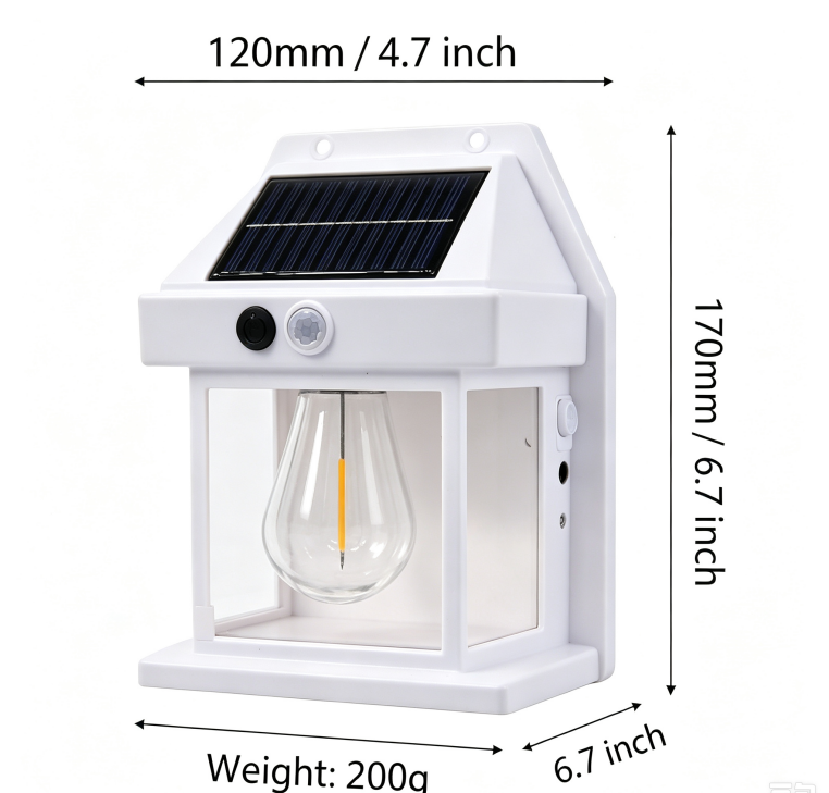 Solar Outdoor Wall Lamp, Waterproof Filament Sensor Garden LightSolar Outdoor Wall Lamp, Waterproof Filament Sensor Garden Light