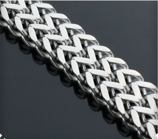 Titanium Steel Bracelet, Stainless‑Steel Braided Double‑Sided Dragon Bone Magnetic Clasp