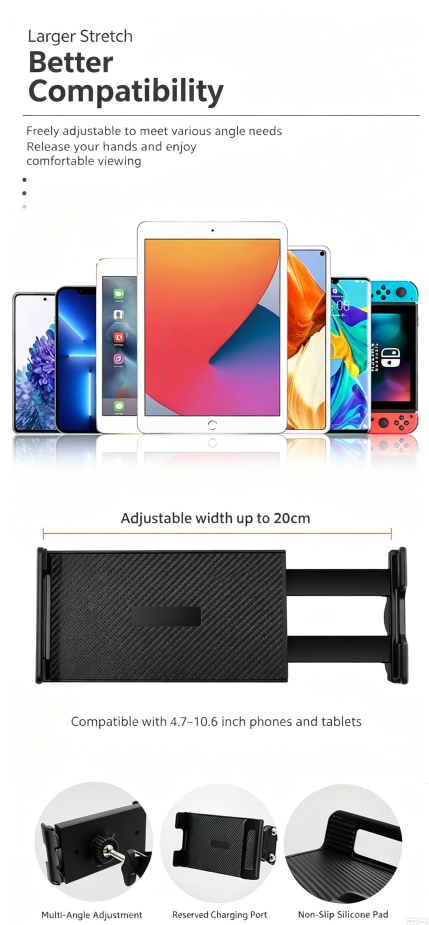 Foldable Adjustable Phone & Tablet Stand for Desk & Bed