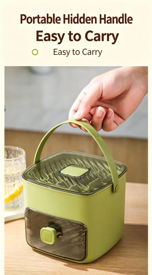 Double Layer Press Ice Cube Mold, One Press Easy Release Ice Tray, Reusable Stackable Ice Maker for Whiskey, Coffee & Cocktails