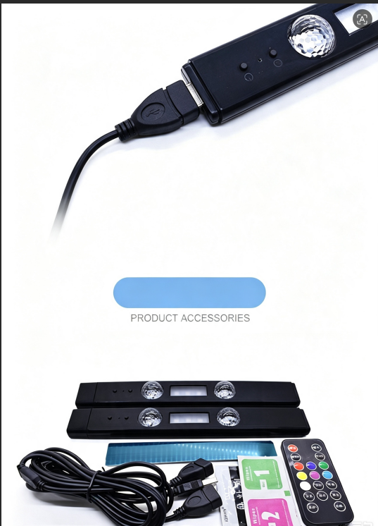 Wireless USB Car Floor LED Atmosphere Light, Sound Activated Interior Decor Lamp