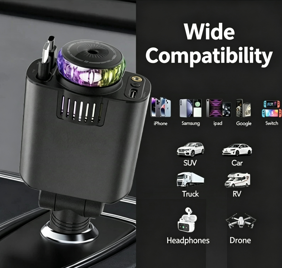5-in-1 Car Aromatherapy Star Sky Projection Light, Multifunctional Car Star Ceiling Lamp, Car Fragrance & Ambient Light for Vehicle Interior Decor