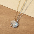 Sun & Moon Layered Necklace - Vintage Crystal Design for Women