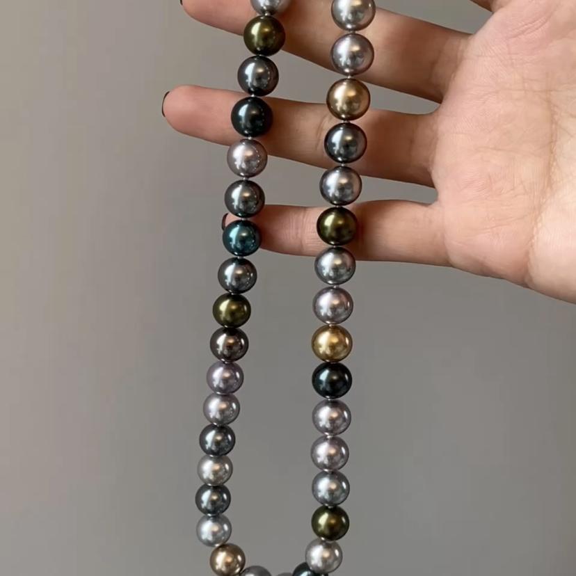 Luxury French Court Multi-layer Stackable Pearl Necklace, Rhinestone Inlaid Elegant Sweater Chain