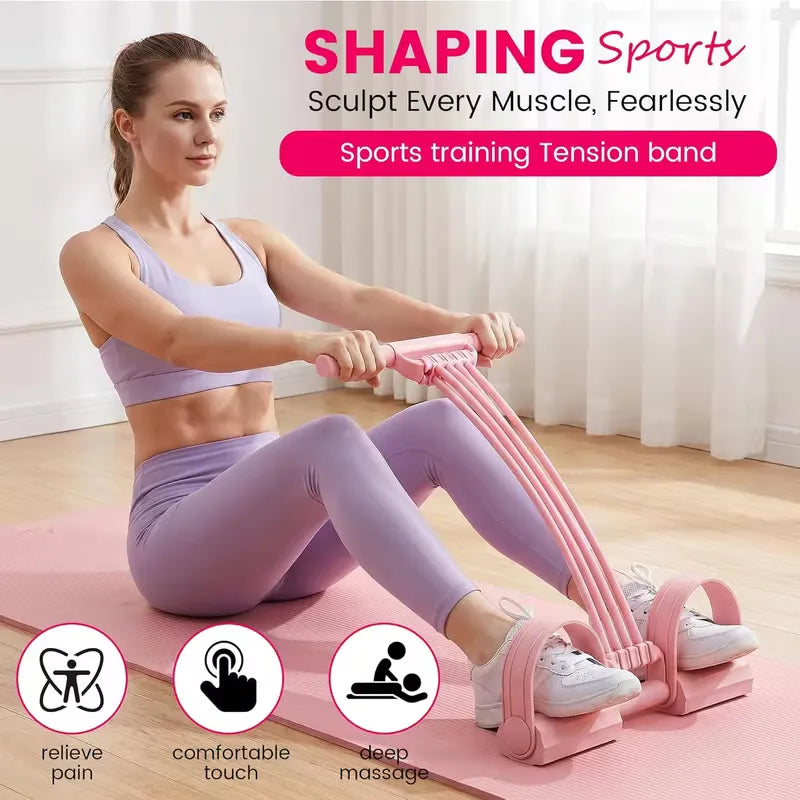 6-Tube Upgraded Foot Pedal Resistance Band Fitness Pull Rope