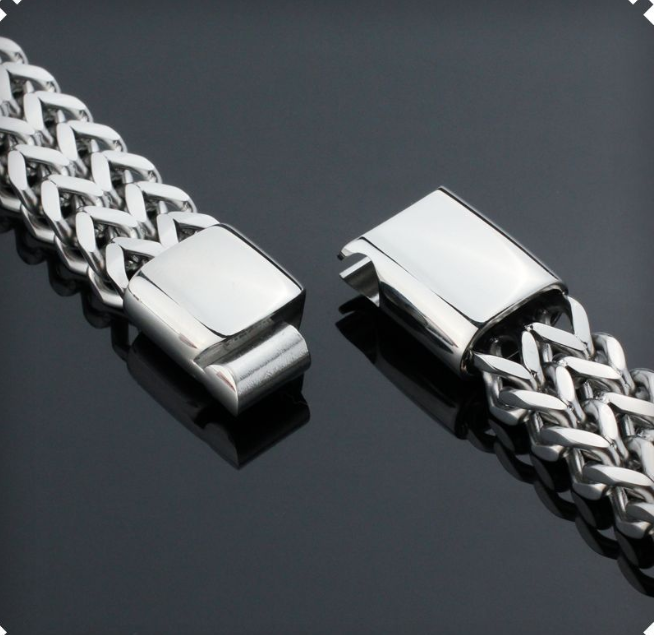 Titanium Steel Bracelet, Stainless‑Steel Braided Double‑Sided Dragon Bone Magnetic Clasp