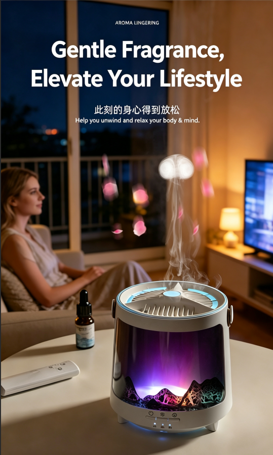 Colorful Flame Aroma Diffuser, Home Aurora Atmosphere Scent Air Freshener