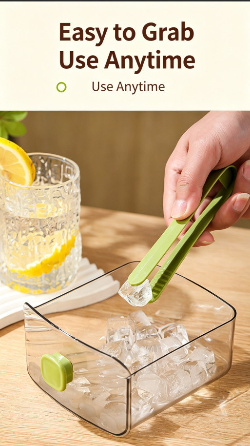Double Layer Press Ice Cube Mold, One Press Easy Release Ice Tray, Reusable Stackable Ice Maker for Whiskey, Coffee & Cocktails