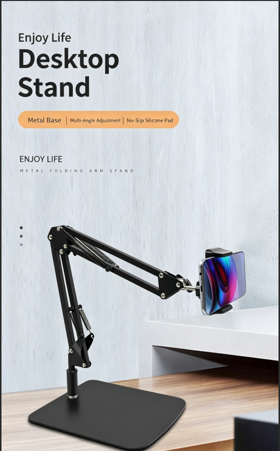 Foldable Adjustable Phone & Tablet Stand for Desk & Bed