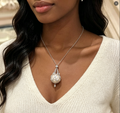 Dreamcatcher Sparkling Diamond Inlaid Mesh Pearl Necklace