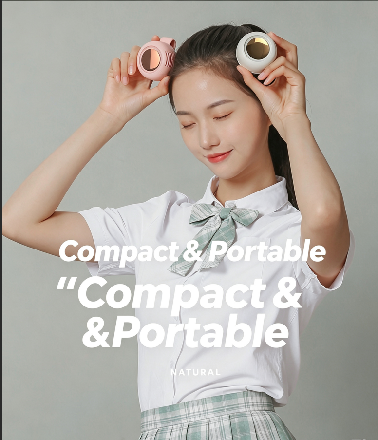 Mini Cyclone Portable Buckle Fan, Waist-hung Handheld Leafless Clip Fan