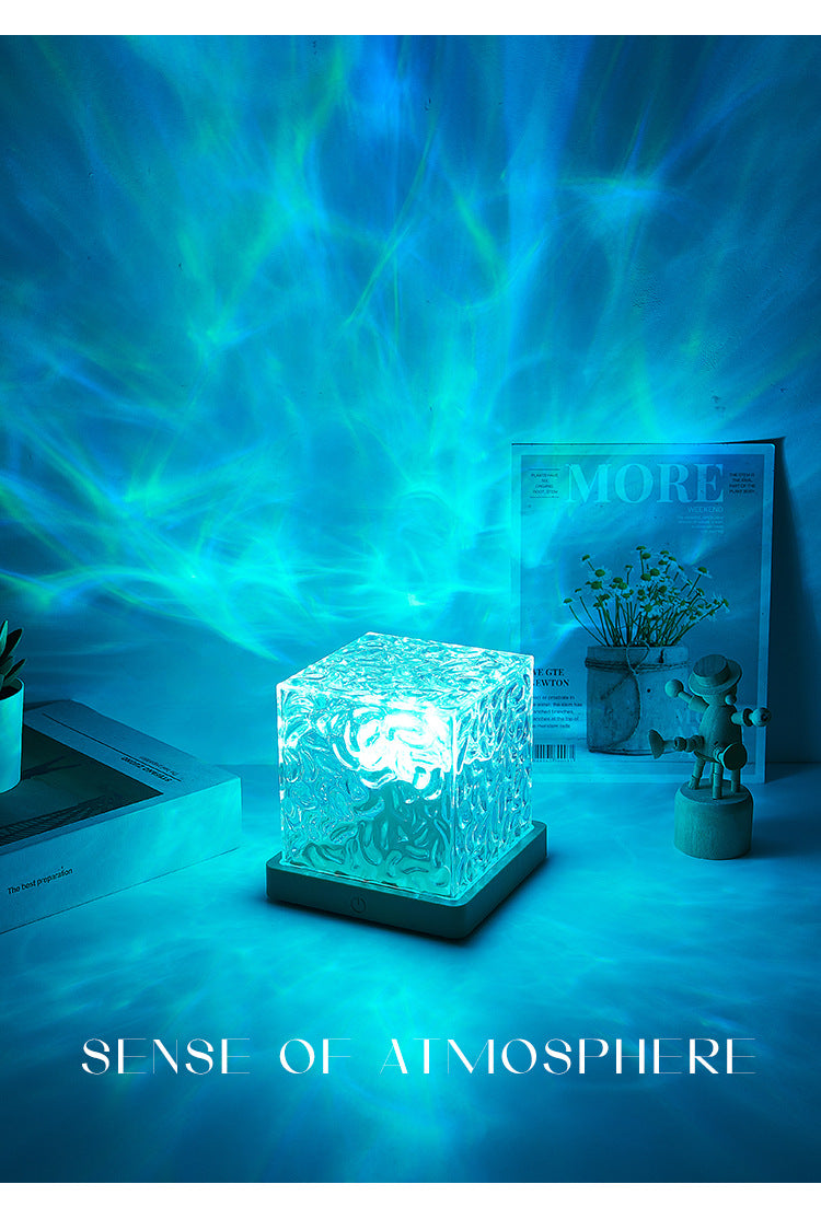 Bedside Flame Atmosphere Lamp, Romantic Gift Starry Sky Projection Night Light