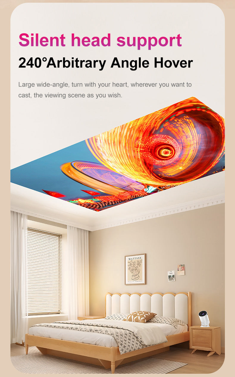 HY300 Mini Projector, Wireless Screen Mirroring, Supports 1080P, Portable Tube Home Theater