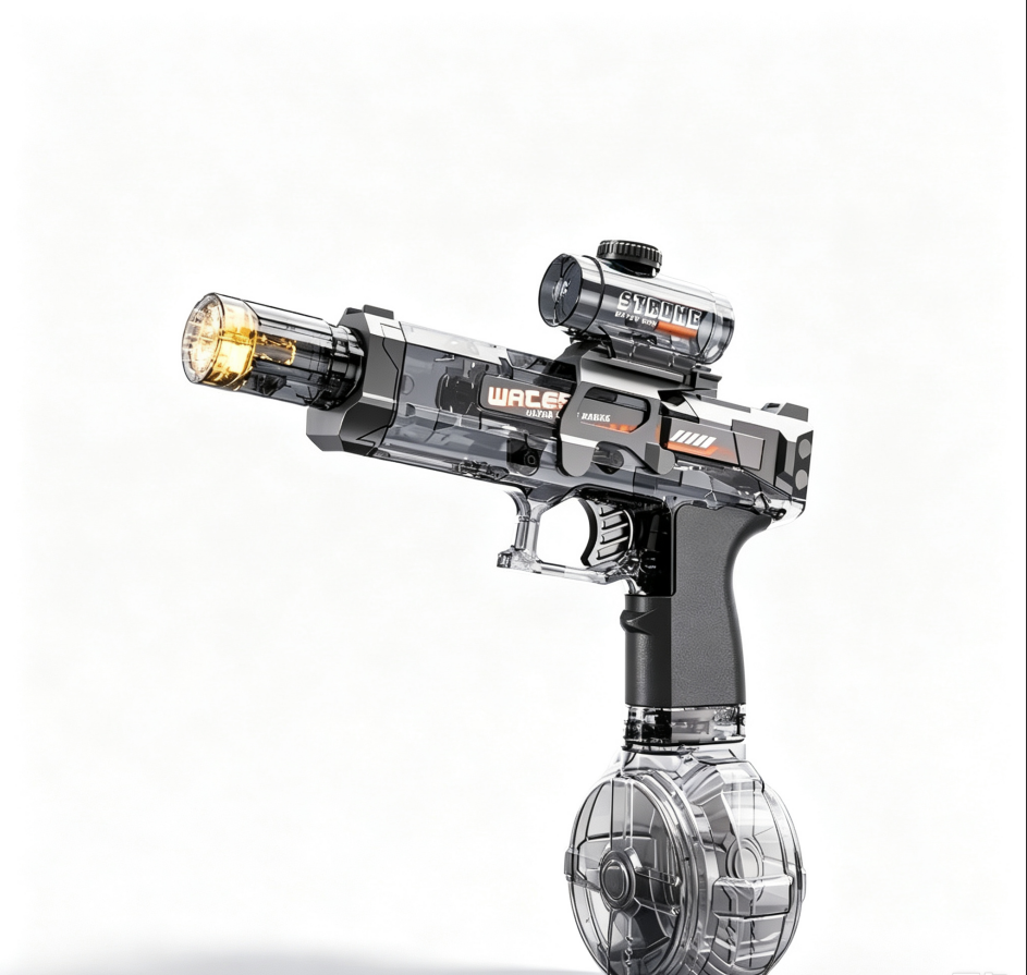 Electric Water Gun, High‑Speed Burst Shooting Toy with Recoil Action & Cool Flashing LED Light