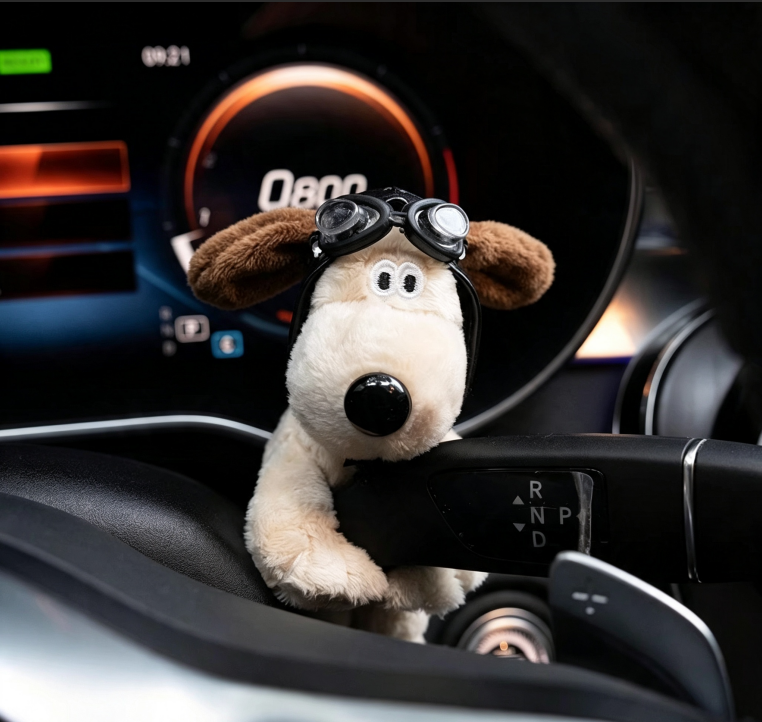 Cute Plush Dog Doll Car Dashboard Decor, Adorable Auto Interior Ornament