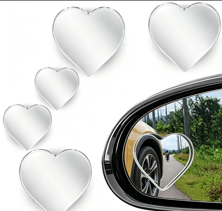 Frameless Adjustable Heart‑Shaped Car Rearview Mirror