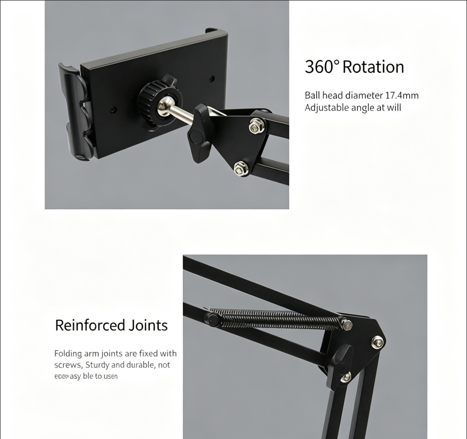 Foldable Adjustable Phone & Tablet Stand for Desk & Bed
