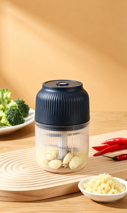 Mini Electric Garlic Masher, Household Garlic Mincer Meat Vegetable Crusher